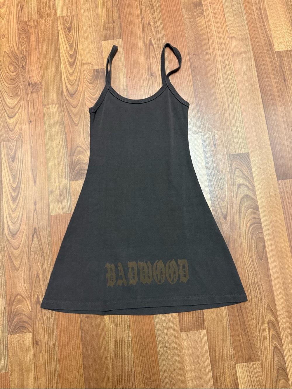 Badwood Black Ribbed Tank Top - Size M